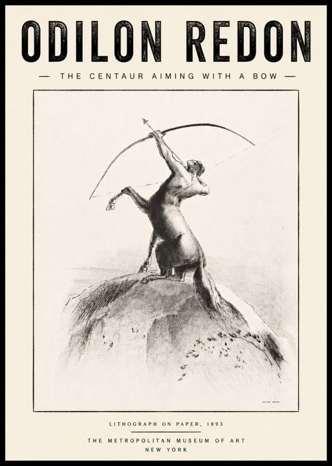Odilon Redon The Centaur Aiming with a Bow No5 - Affiche