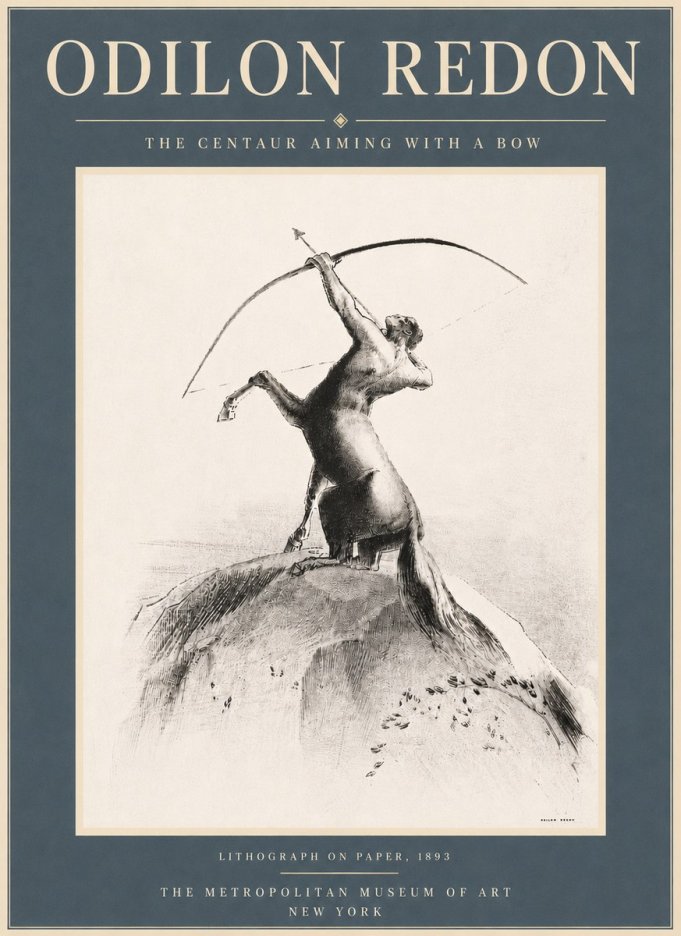 Odilon Redon The Centaur Aiming with a Bow No6 - Affiche
