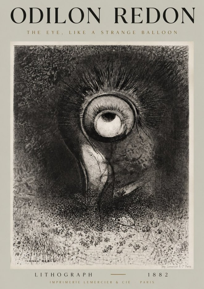 Odilon Redon The Eye, Like a Strange Balloon No2 - Affiche