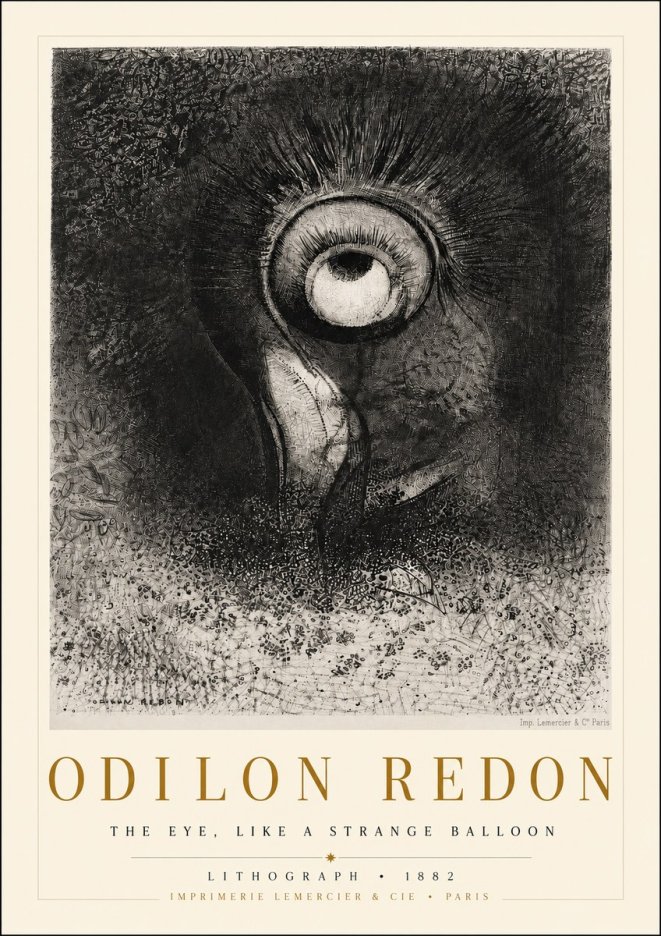 Odilon Redon The Eye, Like a Strange Balloon No3 - Affiche