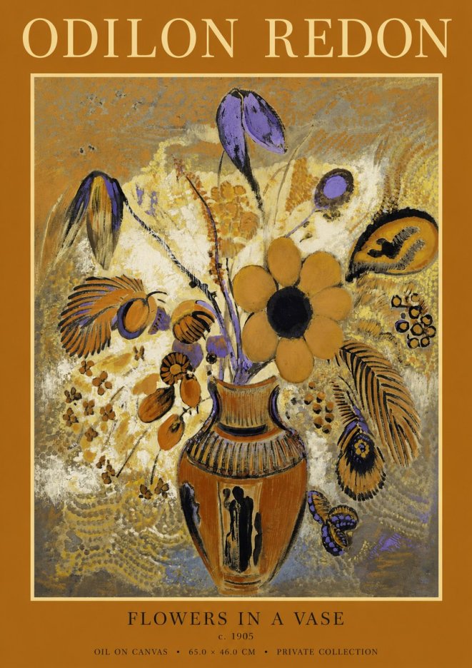 Odilon Redon Flowers in a Vase II No1 - Affiche