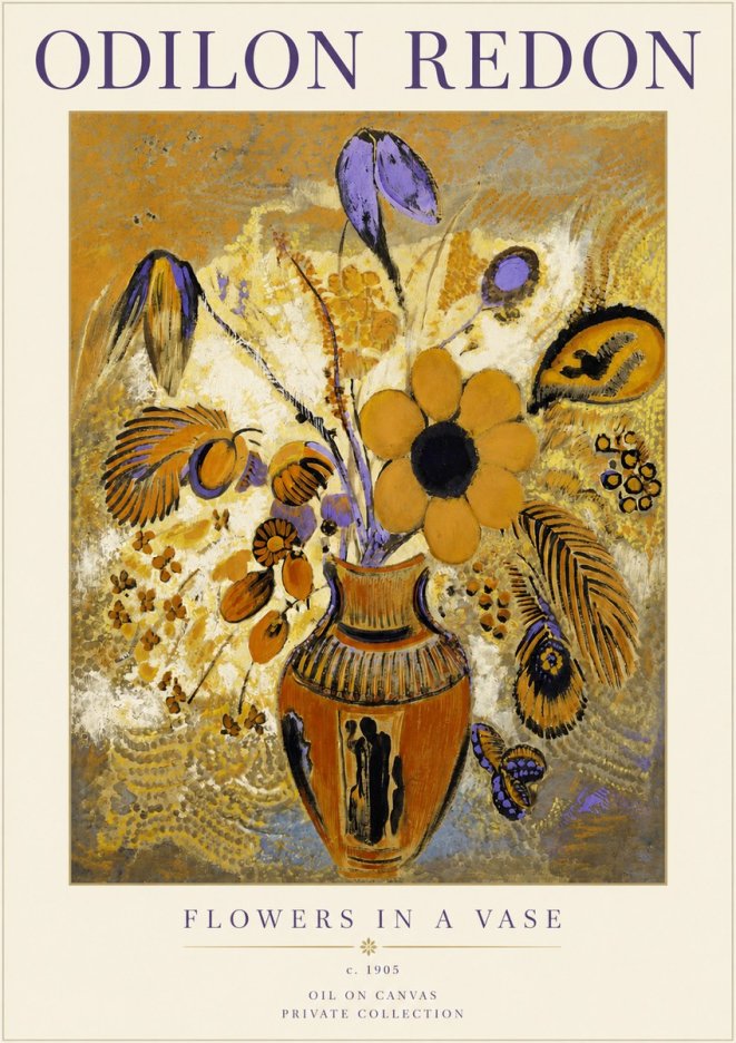 Odilon Redon Flowers in a Vase II No2 - Affiche