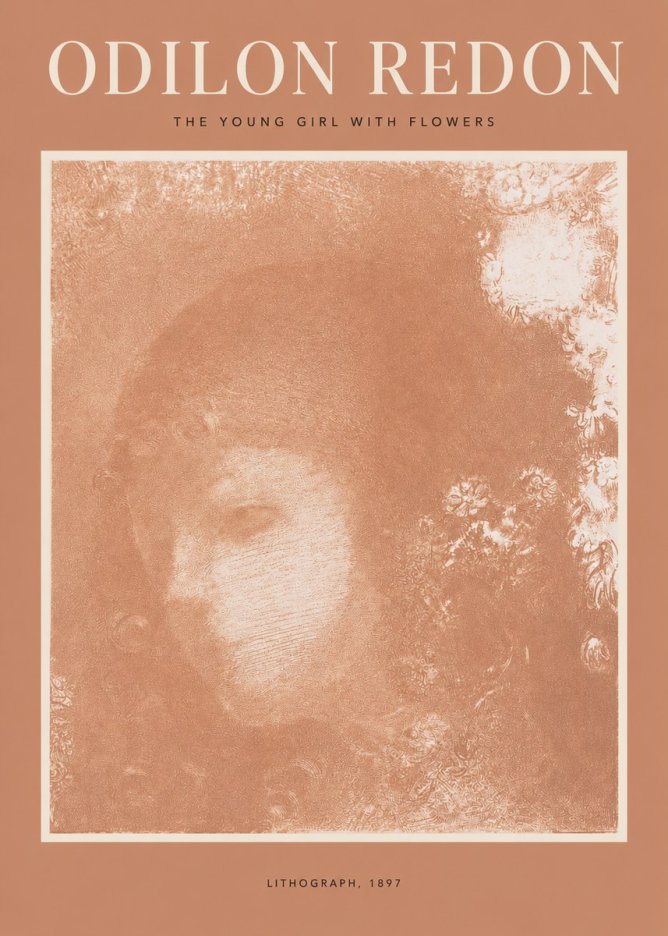 Odilon Redon The Young Girl with Flowers No2 - Affiche