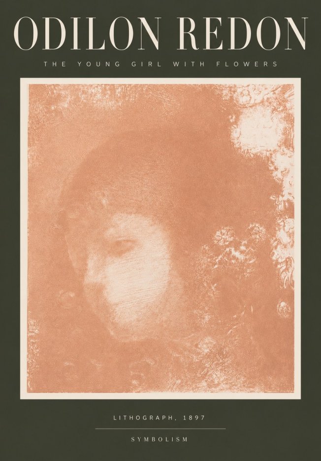 Odilon Redon The Young Girl with Flowers No4 - Affiche