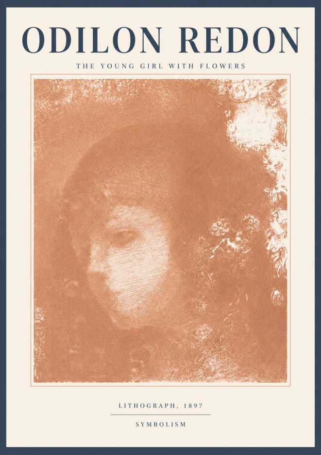 Odilon Redon The Young Girl with Flowers No5 - Affiche