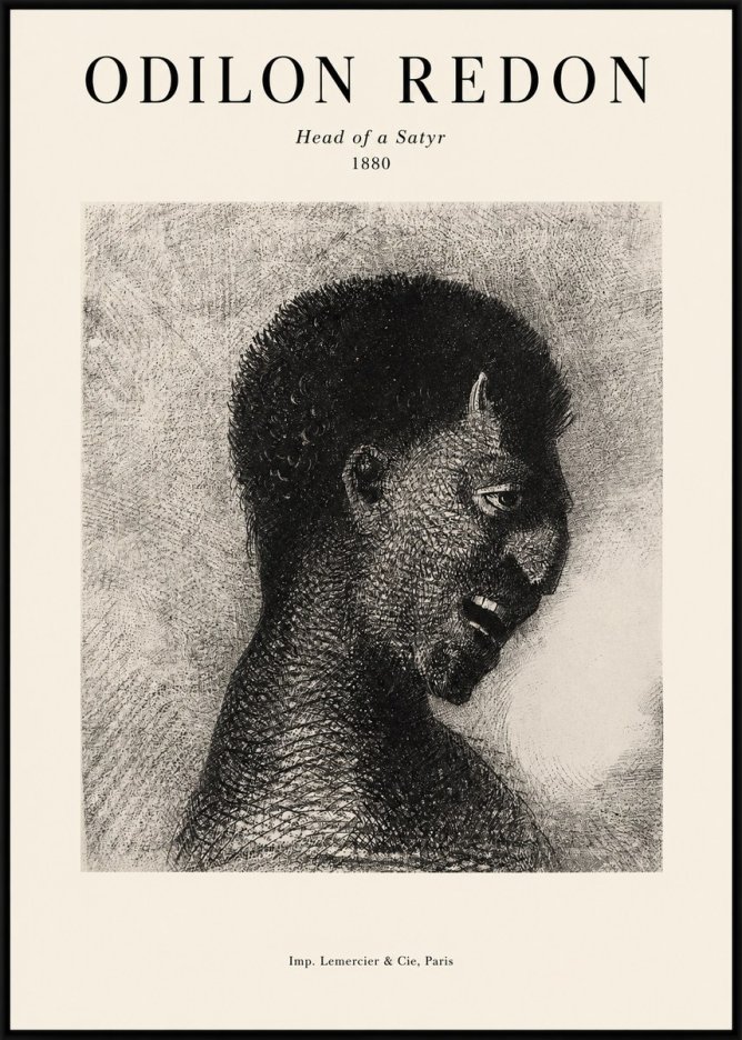 Odilon Redon Head of a Satyr No1 - Affiche