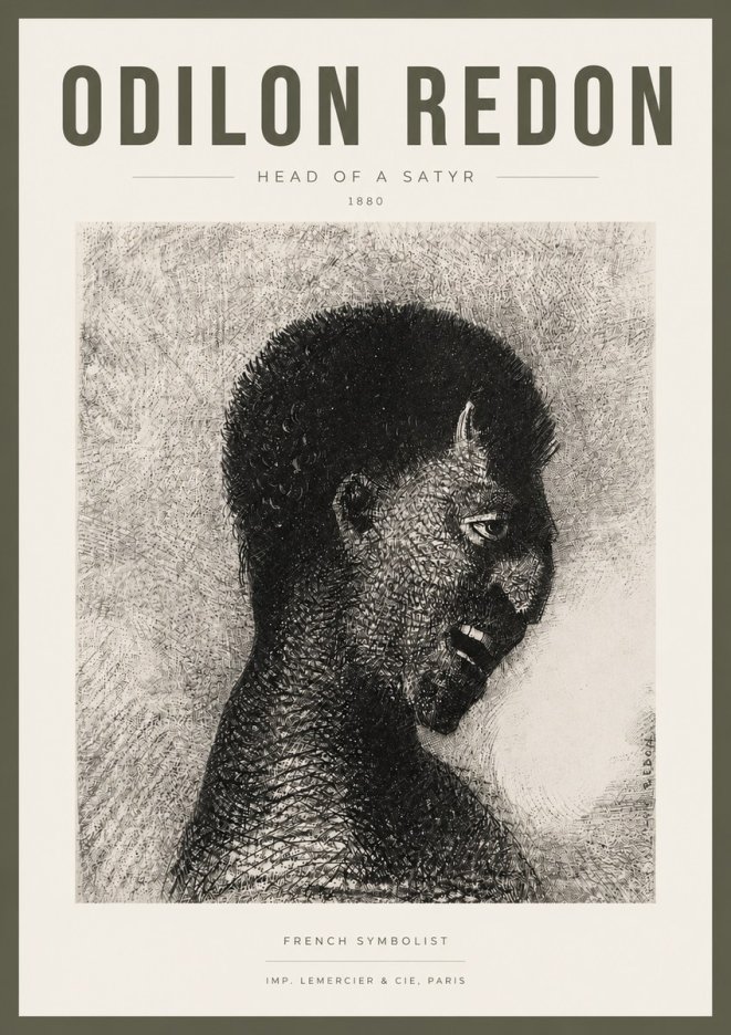 Odilon Redon Head of a Satyr No3 - Affiche