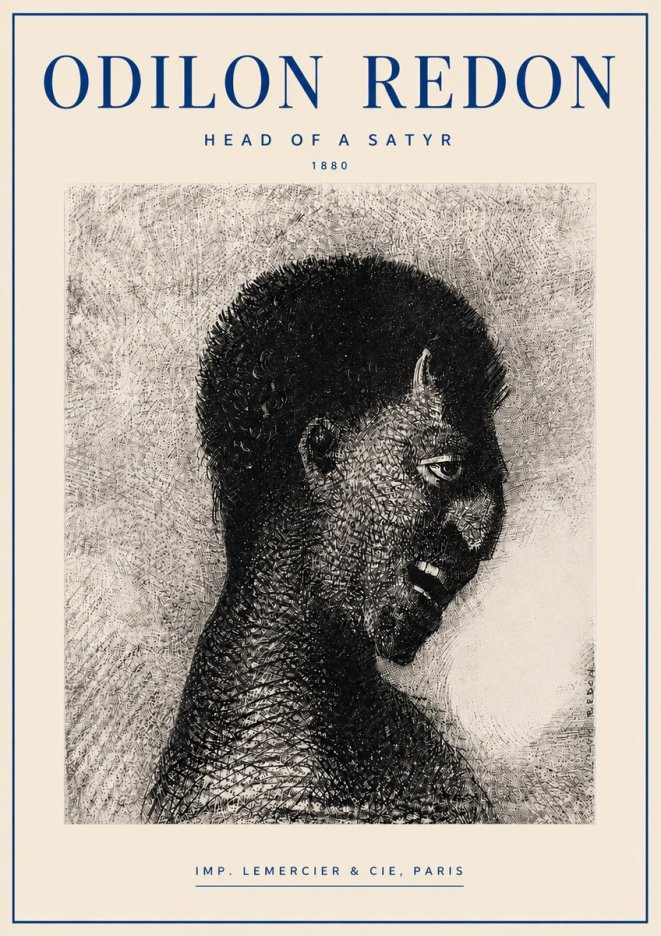 Odilon Redon Head of a Satyr No4 - Affiche