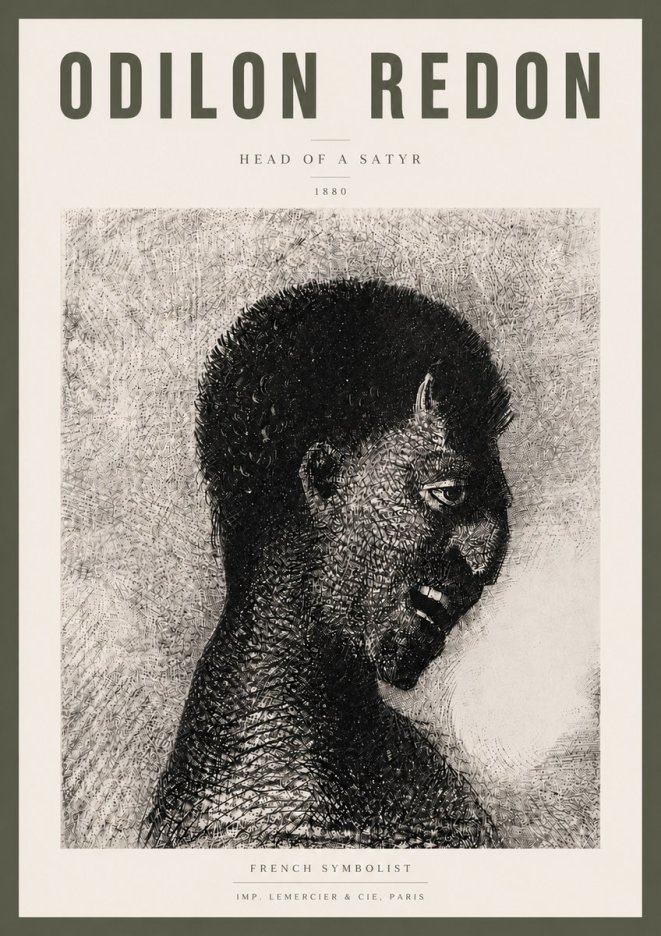 Odilon Redon Head of a Satyr No5 - Affiche