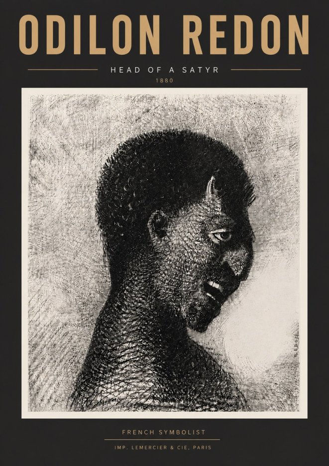 Odilon Redon Head of a Satyr No6 - Affiche