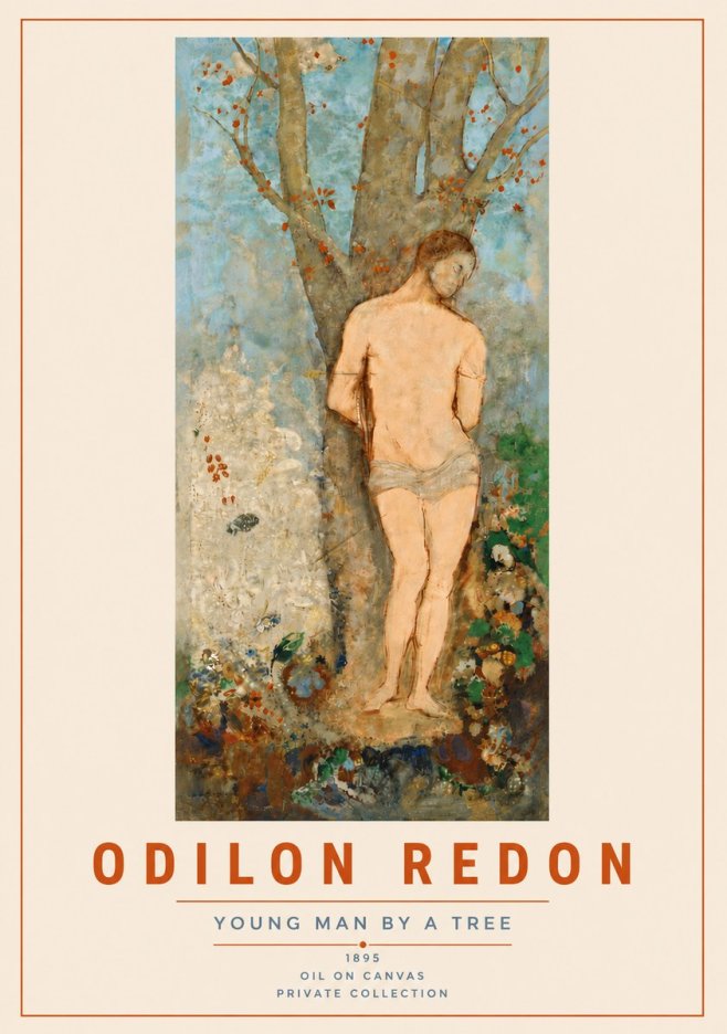 Odilon Redon Young Man by a Tree No6 - Affiche