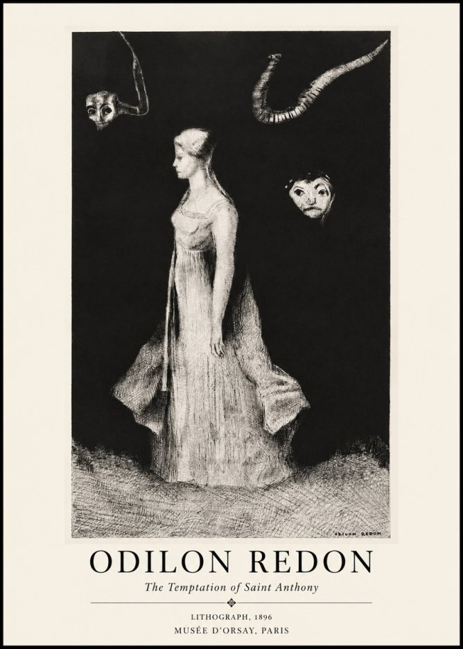 Odilon Redon The Temptation of Saint Anthony No1 - Affiche
