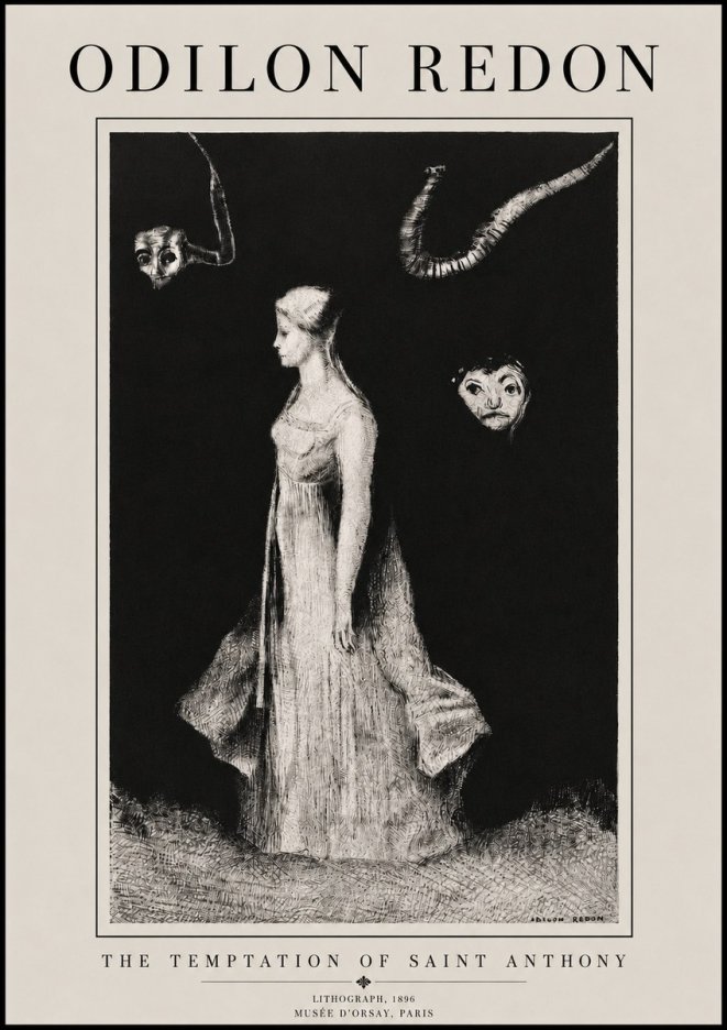 Odilon Redon The Temptation of Saint Anthony No3 - Affiche