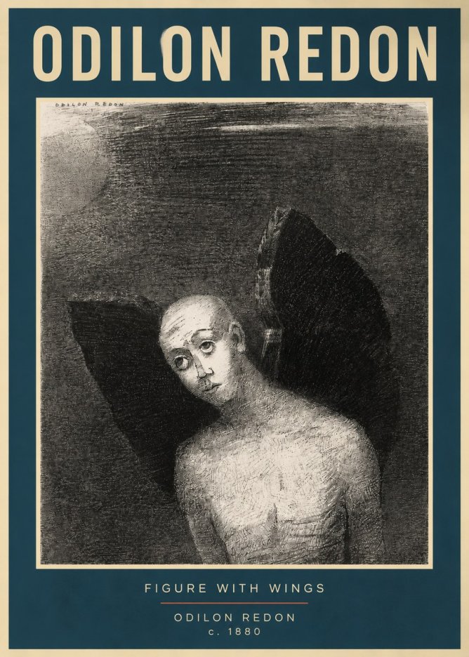 Odilon Redon Figure with Wings No2 - Affiche