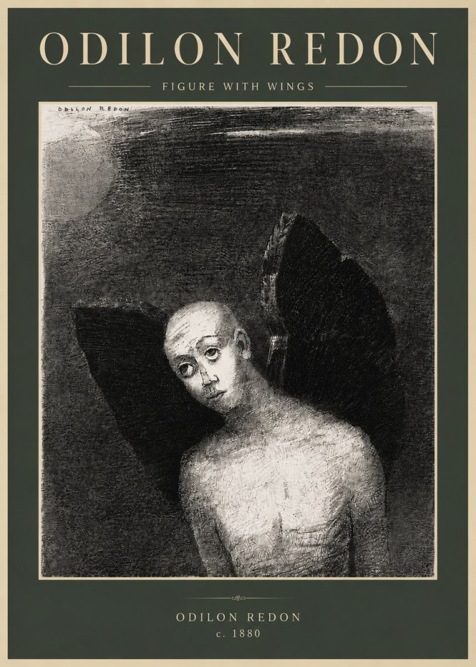 Odilon Redon Figure with Wings No5 - Affiche