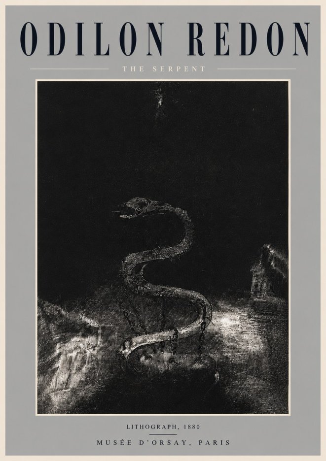Odilon Redon The Serpent No4 - Affiche