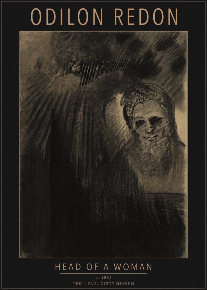 Odilon Redon Head of a Woman No2 - Affiche