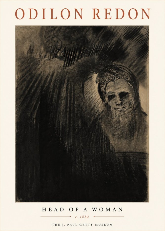 Odilon Redon Head of a Woman No6 - Affiche