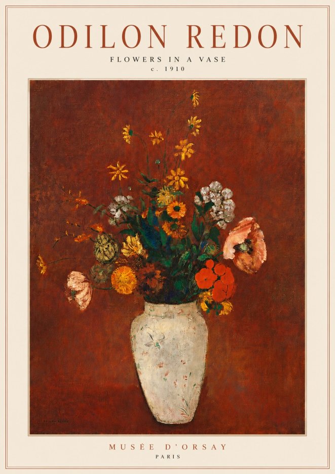 Odilon Redon Flowers in a Vase III No5 - Affiche