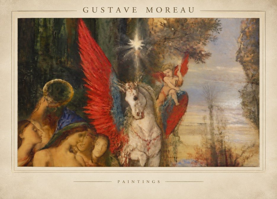 Gustave Moreau Pegasus No4 - Affiche