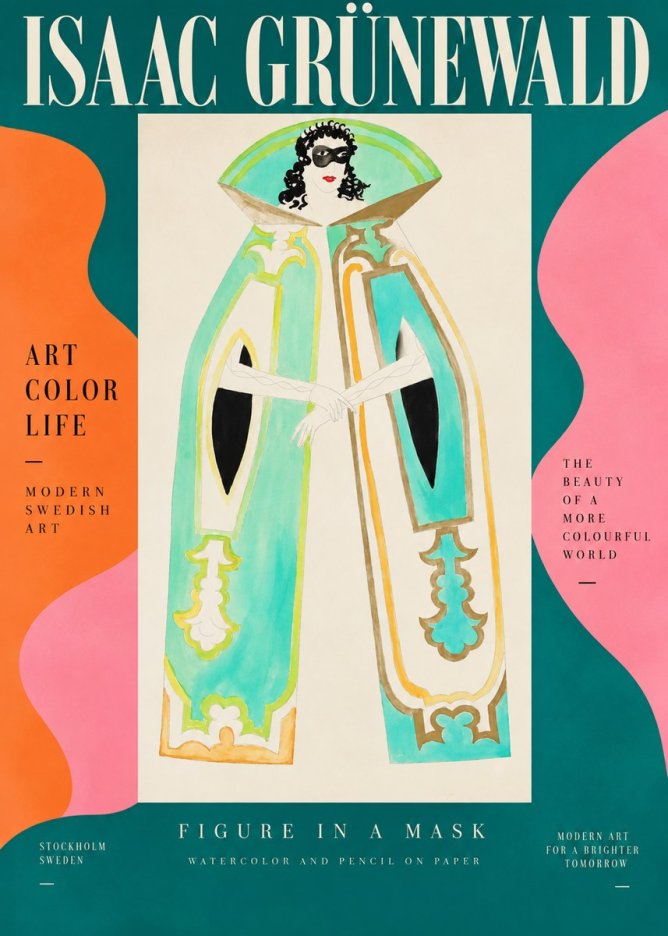 Isaac Grünewald Figure in a Mask No2 - Affiche
