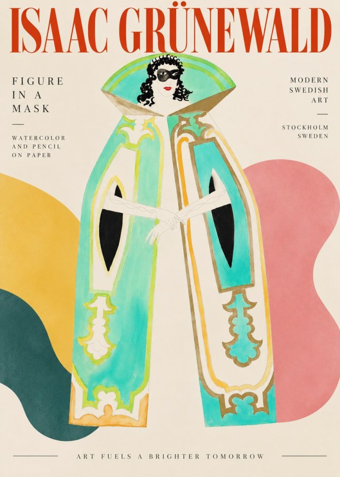 Isaac Grünewald Figure in a Mask No3 - Affiche
