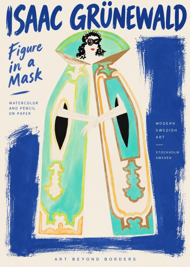 Isaac Grünewald Figure in a Mask No4 - Affiche