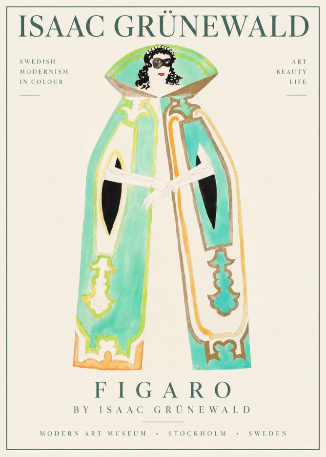 Isaac Grünewald Figure in a Mask No6 - Affiche