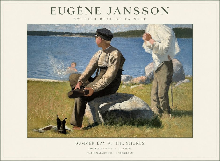 Eugène Jansson Summer Day at the Shores No1 - Affiche