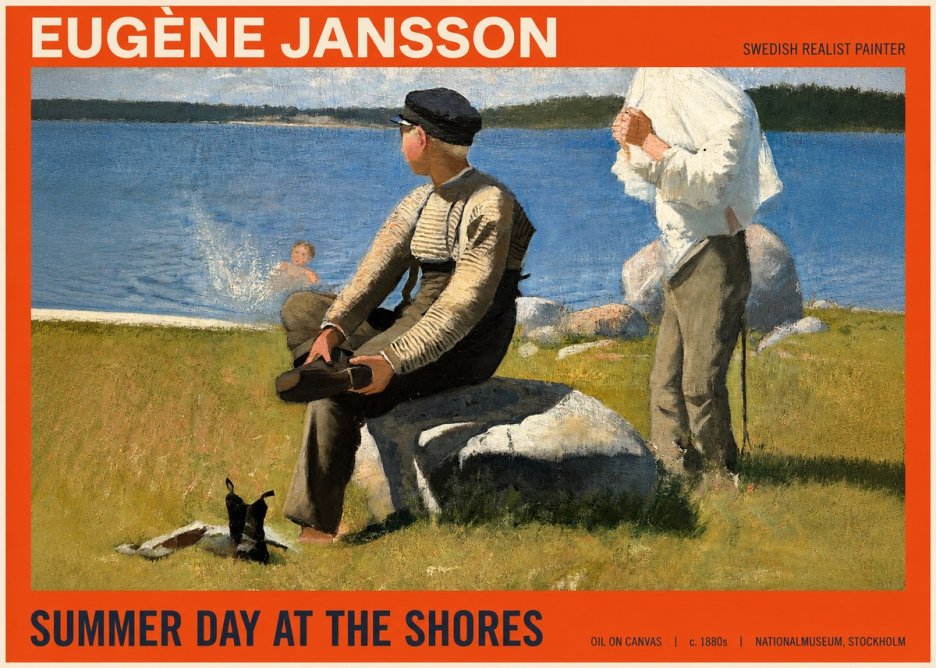 Eugène Jansson Summer Day at the Shores No2 - Affiche