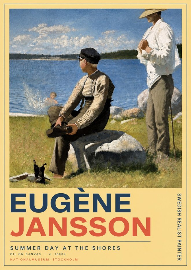 Eugène Jansson Summer Day at the Shores No3 - Affiche