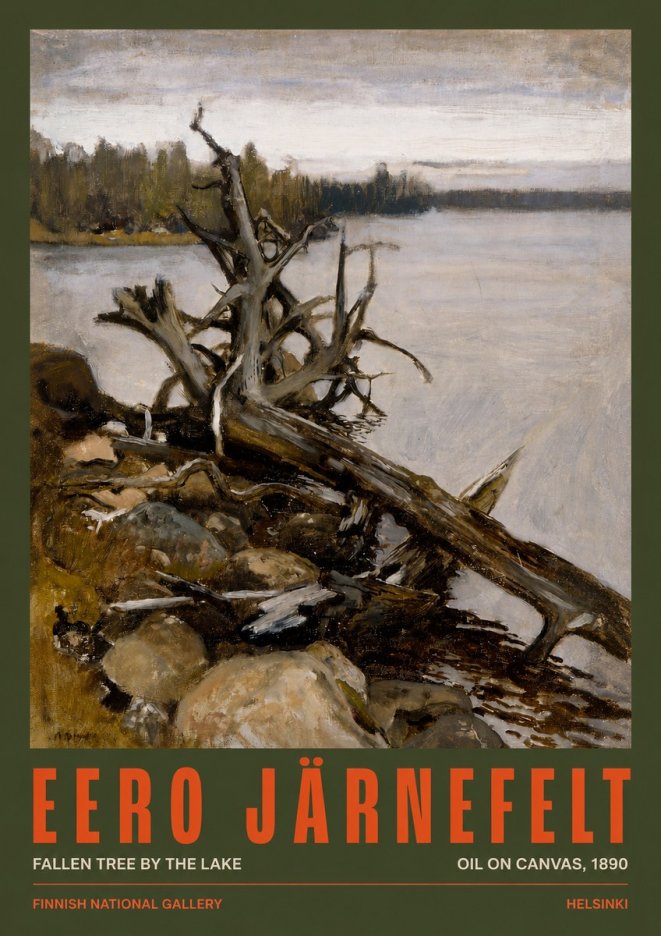 Eero Järnefelt Fallen Tree by the Lake No2 - Affiche