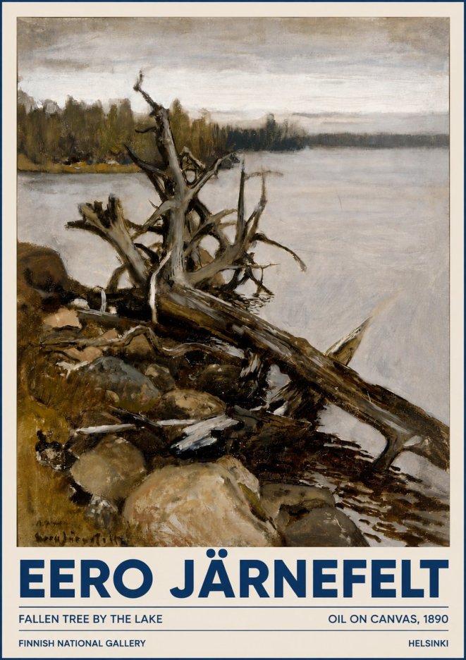 Eero Järnefelt Fallen Tree by the Lake No3 - Affiche