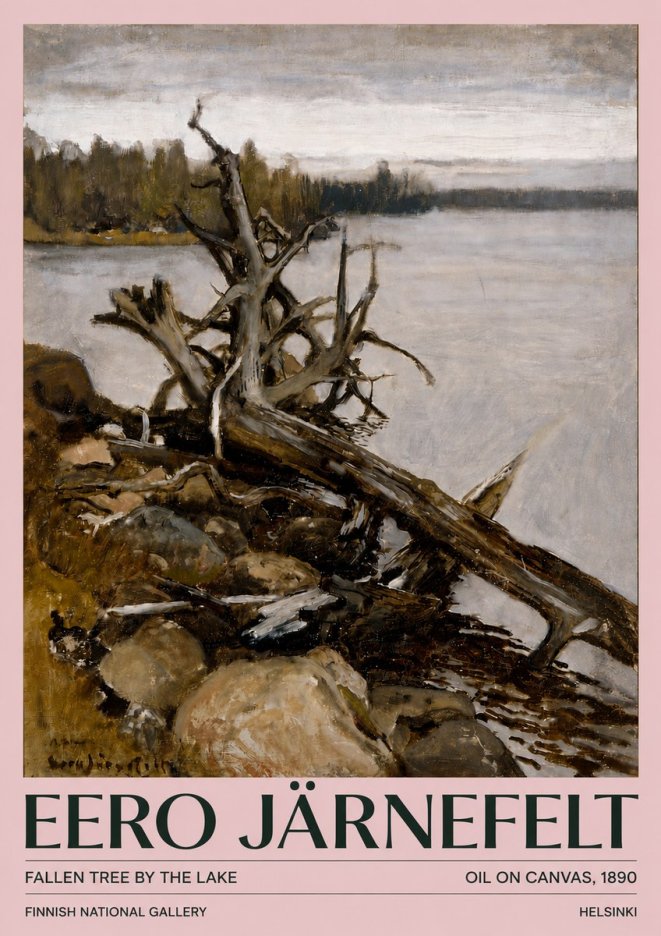 Eero Järnefelt Fallen Tree by the Lake No4 - Affiche