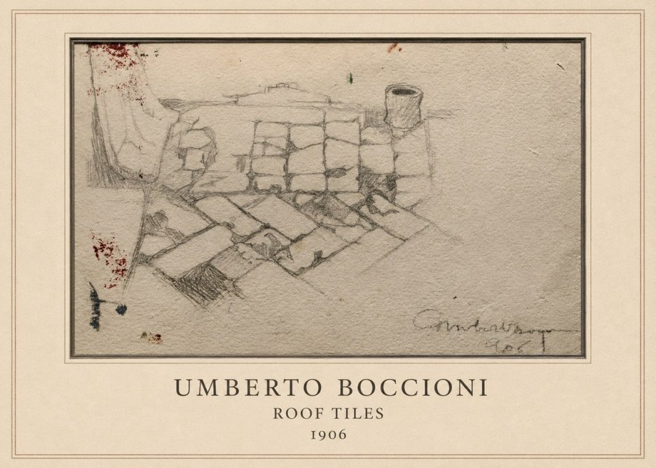 Umberto Boccioni Roof Tiles No4 - Affiche