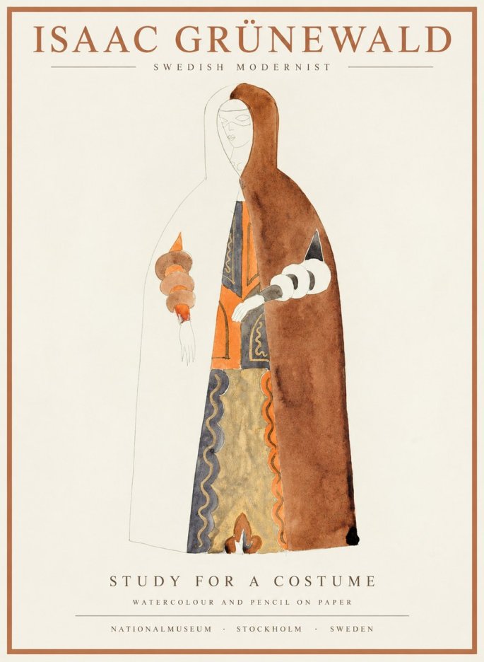 Isaac Grünewald Study for a Costume I No1 - Affiche