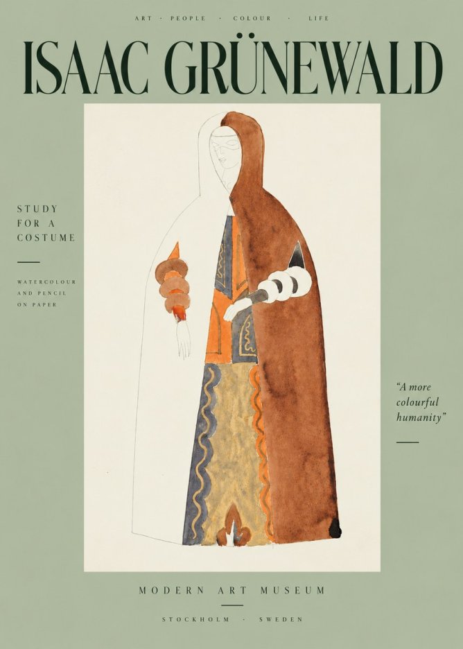Isaac Grünewald Study for a Costume I No5 - Affiche