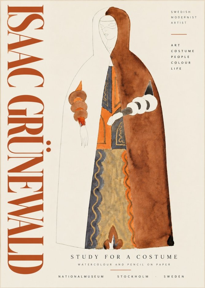 Isaac Grünewald Study for a Costume I No6 - Affiche