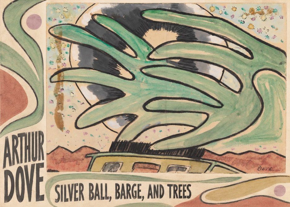 Arthur Dove Silver Ball, Barge, and Trees No2 - Affiche