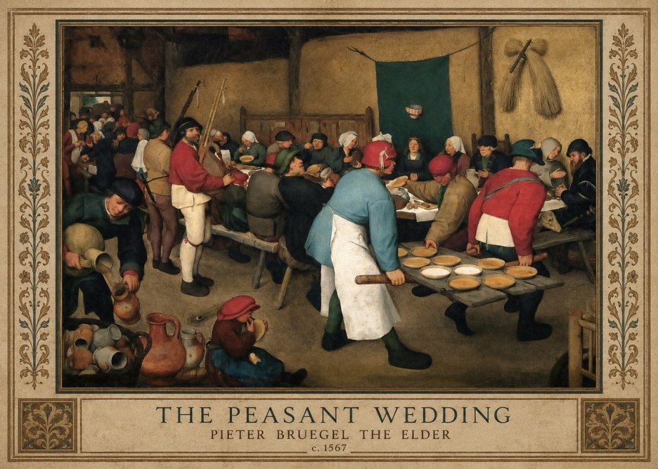 Pieter Bruegel The Peasant Wedding III No1 - Affiche