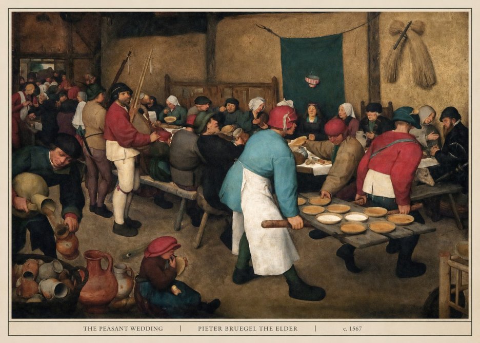 Pieter Bruegel The Peasant Wedding III No5 - Affiche