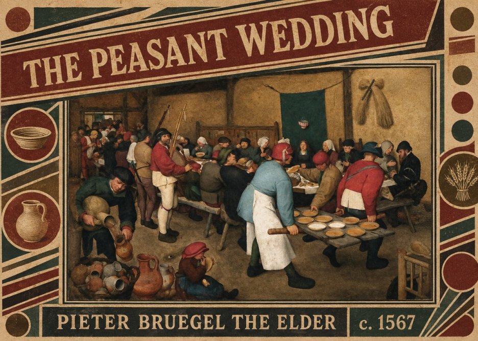 Pieter Bruegel The Peasant Wedding III No6 - Affiche