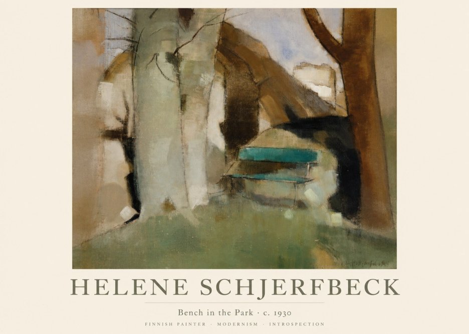 Helene Schjerfbeck Bench in the Park No1 - Affiche