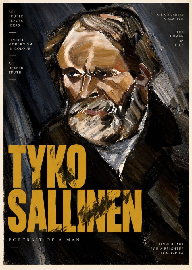Tyko Sallinen Portrait of a Man III No5 - Affiche