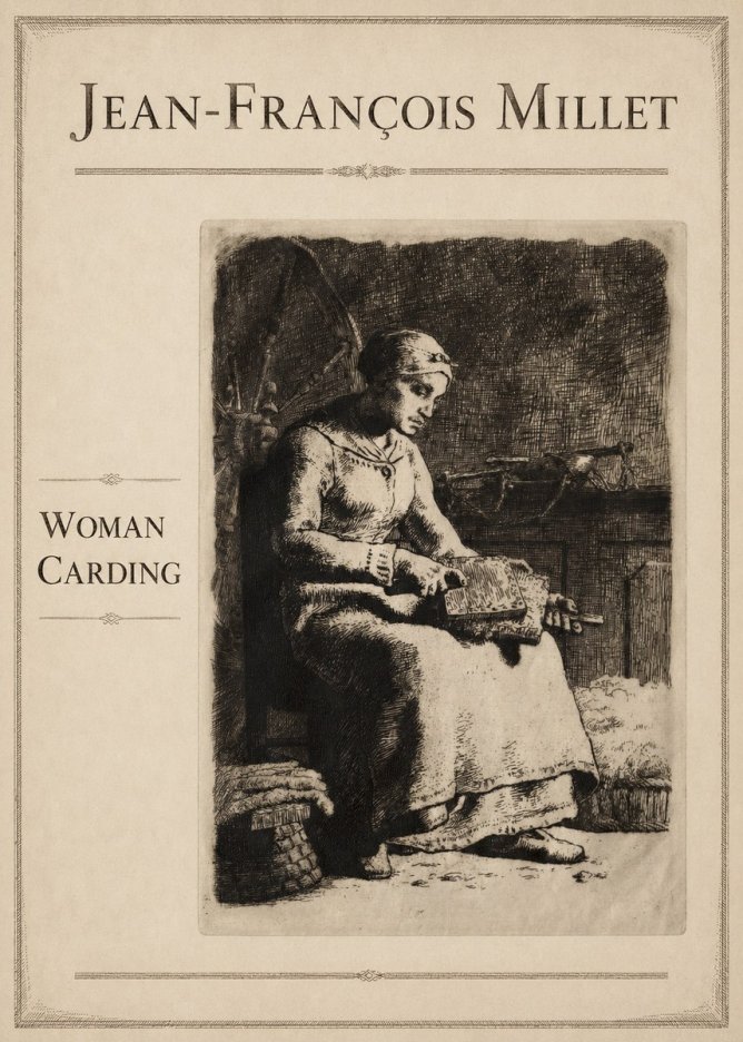 Jean-François Millet Woman Carding No3 - Affiche