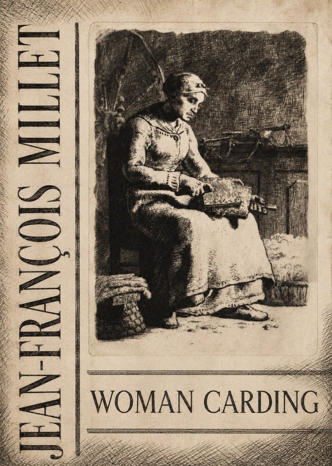 Jean-François Millet Woman Carding No4 - Affiche