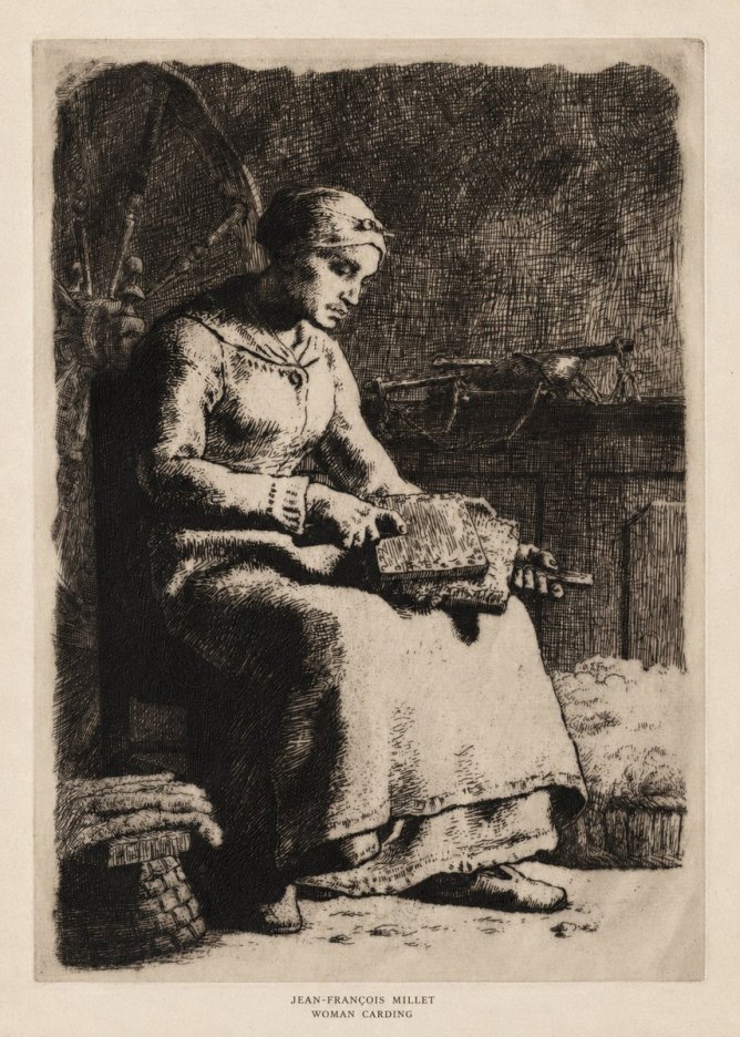 Jean-François Millet Woman Carding No5 - Affiche