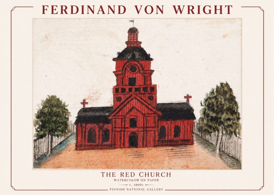 Ferdinand von Wright The Red Church No1 - Affiche