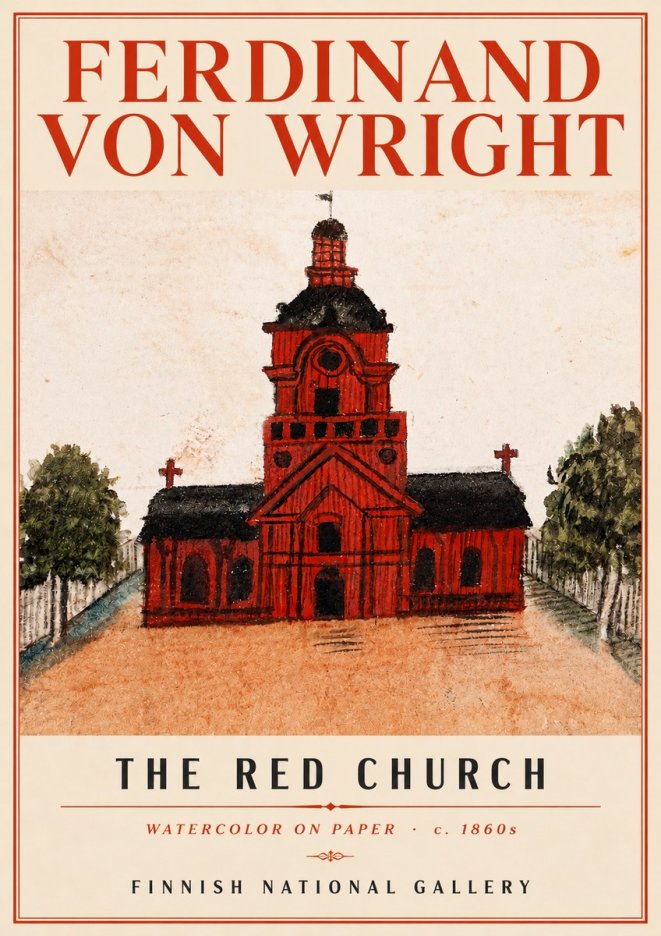 Ferdinand von Wright The Red Church No4 - Affiche