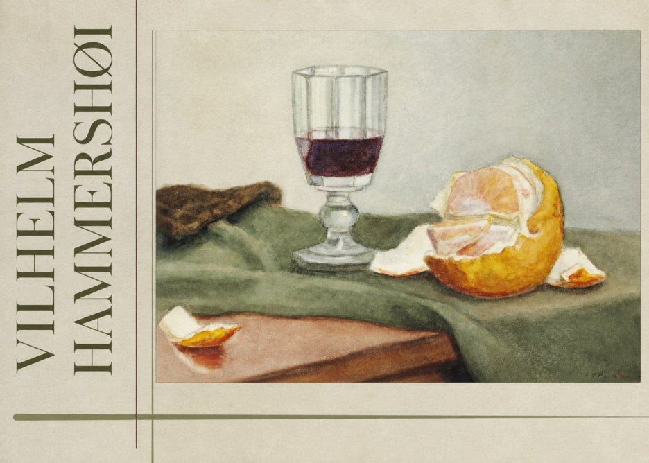 Vilhelm Hammershøi Still Life with Wine Glass and Orange No3 - Affiche